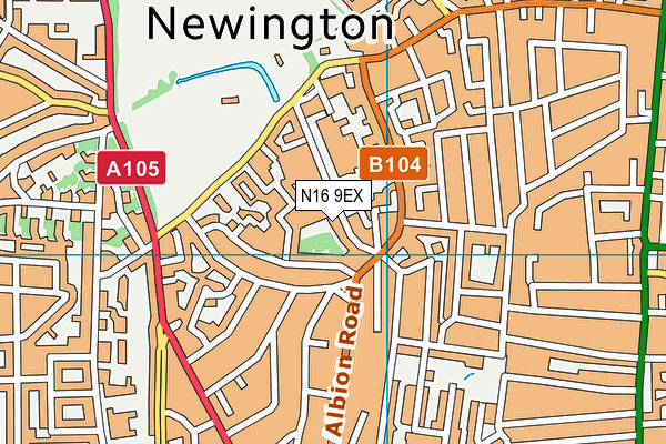 Clissold Leisure Centre map (N16 9EX) - OS VectorMap District (Ordnance Survey)