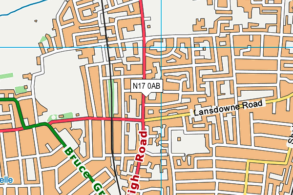 N17 0AB map - OS VectorMap District (Ordnance Survey)
