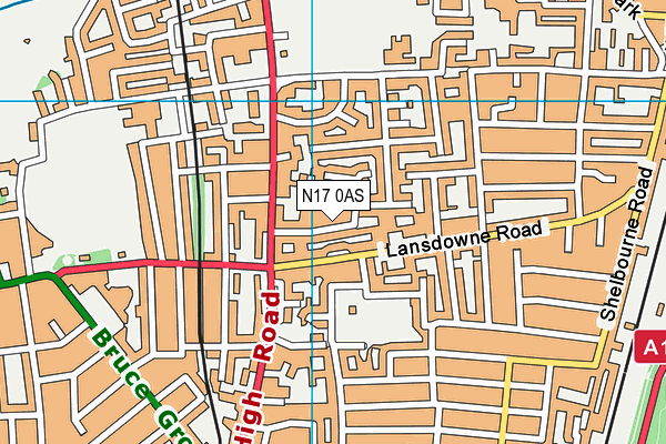 N17 0AS map - OS VectorMap District (Ordnance Survey)