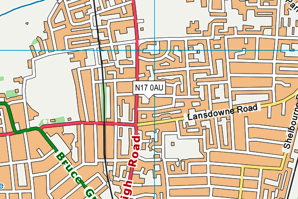 N17 0AU map - OS VectorMap District (Ordnance Survey)