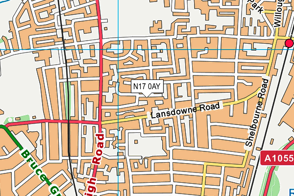 N17 0AY map - OS VectorMap District (Ordnance Survey)
