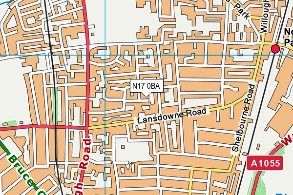 N17 0BA map - OS VectorMap District (Ordnance Survey)