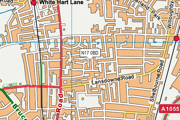 N17 0BD map - OS VectorMap District (Ordnance Survey)