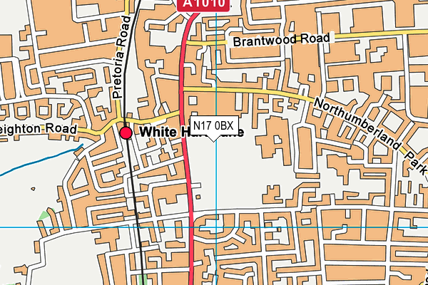 N17 0BX map - OS VectorMap District (Ordnance Survey)