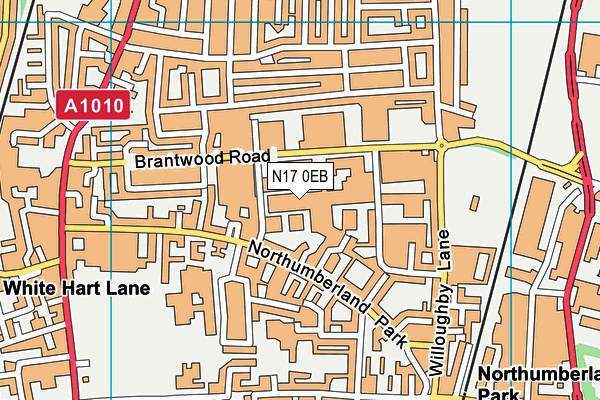N17 0EB map - OS VectorMap District (Ordnance Survey)