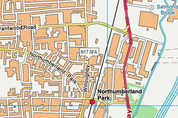 N17 0FA map - OS VectorMap District (Ordnance Survey)