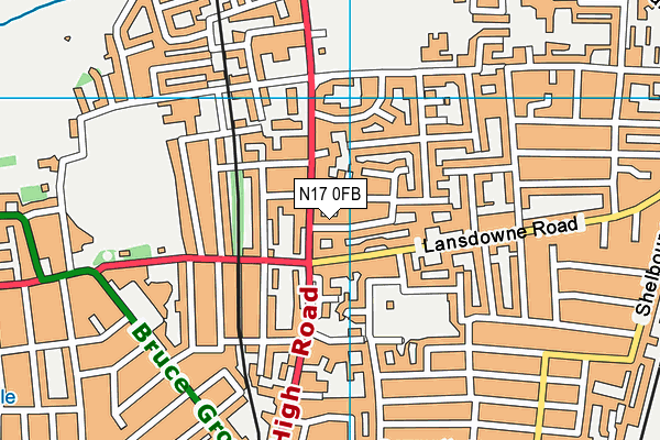 N17 0FB map - OS VectorMap District (Ordnance Survey)