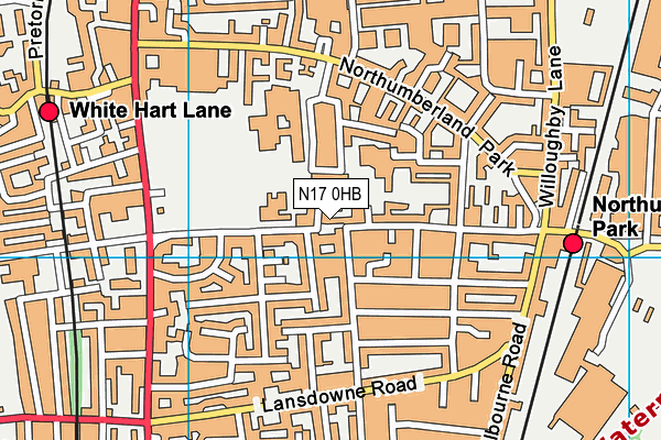 N17 0HB map - OS VectorMap District (Ordnance Survey)