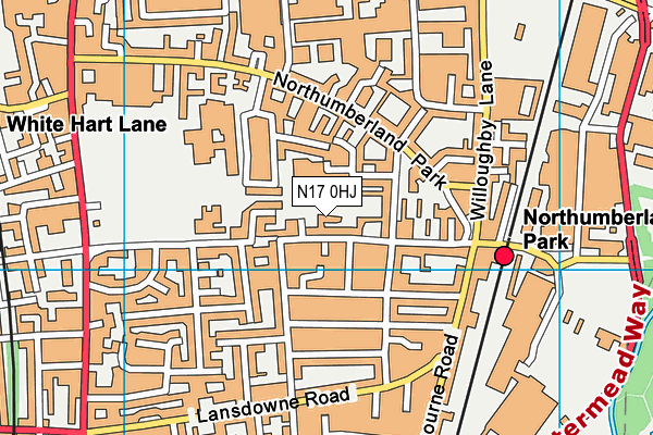 N17 0HJ map - OS VectorMap District (Ordnance Survey)