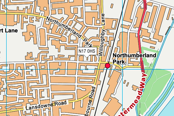 N17 0HS map - OS VectorMap District (Ordnance Survey)