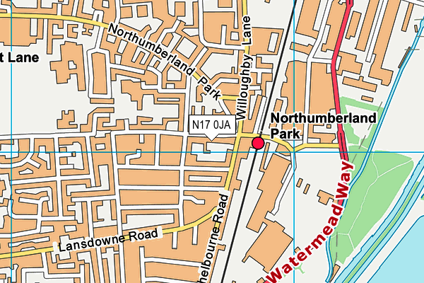 N17 0JA map - OS VectorMap District (Ordnance Survey)