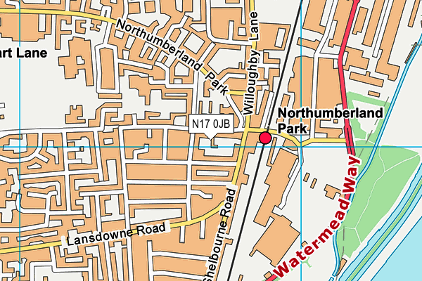 N17 0JB map - OS VectorMap District (Ordnance Survey)