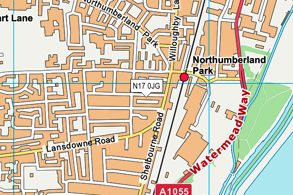N17 0JG map - OS VectorMap District (Ordnance Survey)