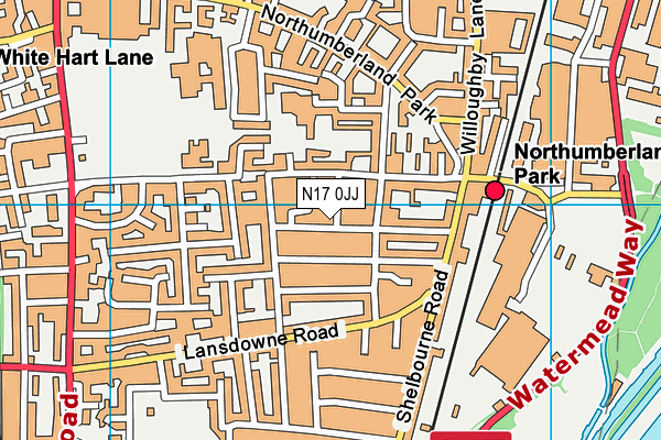 N17 0JJ map - OS VectorMap District (Ordnance Survey)