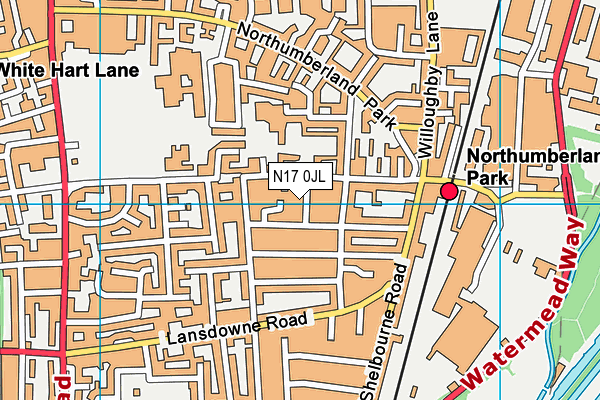 N17 0JL map - OS VectorMap District (Ordnance Survey)