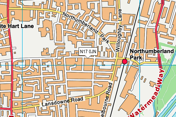 N17 0JN map - OS VectorMap District (Ordnance Survey)