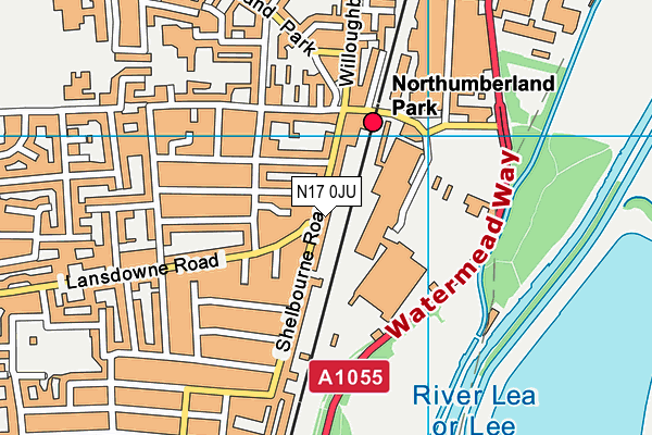 N17 0JU map - OS VectorMap District (Ordnance Survey)