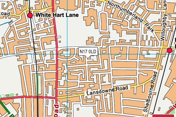 N17 0LD map - OS VectorMap District (Ordnance Survey)