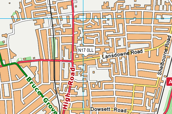 N17 0LL map - OS VectorMap District (Ordnance Survey)