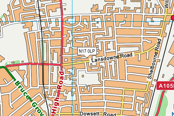 N17 0LP map - OS VectorMap District (Ordnance Survey)