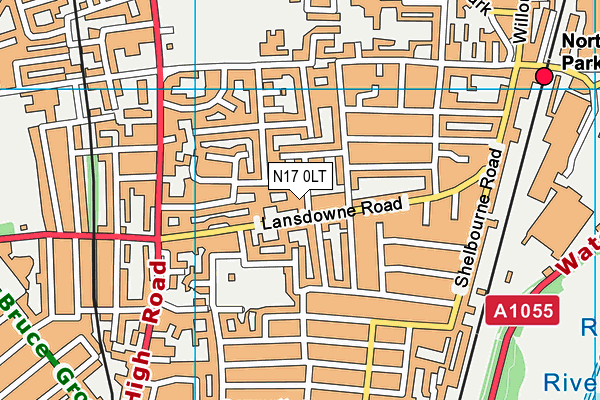 N17 0LT map - OS VectorMap District (Ordnance Survey)