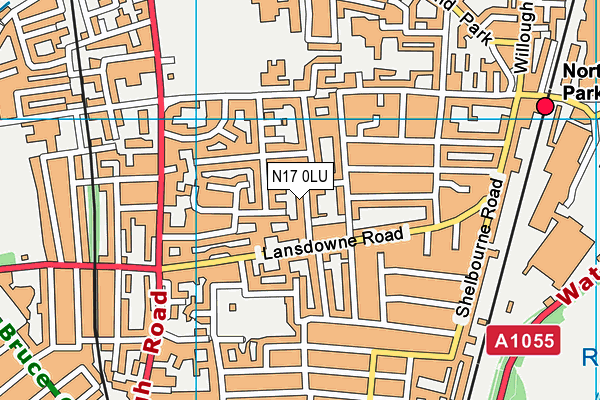 N17 0LU map - OS VectorMap District (Ordnance Survey)