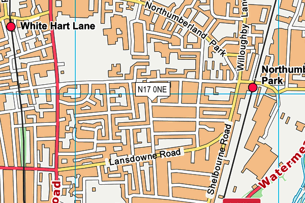 N17 0NE map - OS VectorMap District (Ordnance Survey)