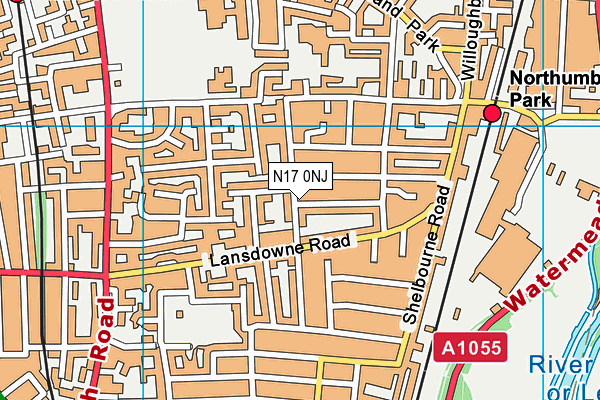 N17 0NJ map - OS VectorMap District (Ordnance Survey)