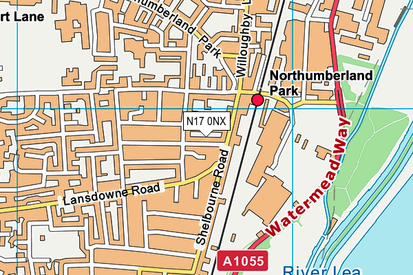 N17 0NX map - OS VectorMap District (Ordnance Survey)