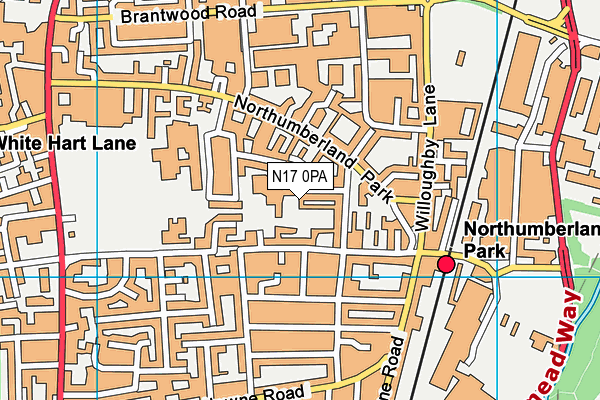 N17 0PA map - OS VectorMap District (Ordnance Survey)