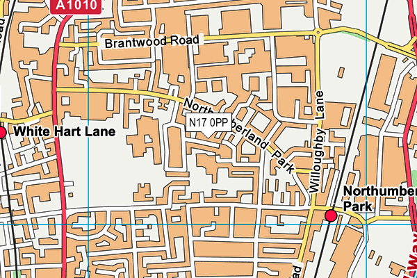 N17 0PP map - OS VectorMap District (Ordnance Survey)