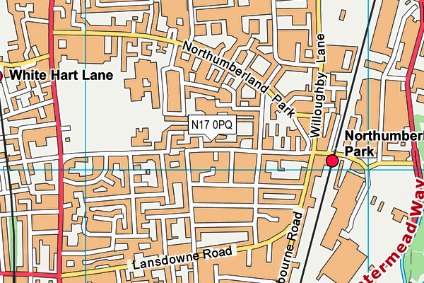 N17 0PQ map - OS VectorMap District (Ordnance Survey)