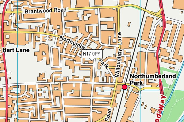 N17 0PY map - OS VectorMap District (Ordnance Survey)