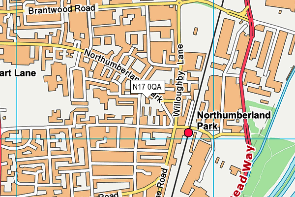 N17 0QA map - OS VectorMap District (Ordnance Survey)