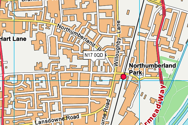 N17 0QD map - OS VectorMap District (Ordnance Survey)