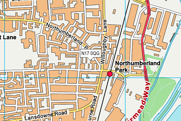 N17 0QG map - OS VectorMap District (Ordnance Survey)