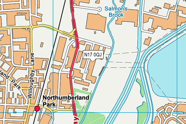 N17 0QJ map - OS VectorMap District (Ordnance Survey)