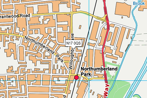N17 0QS map - OS VectorMap District (Ordnance Survey)
