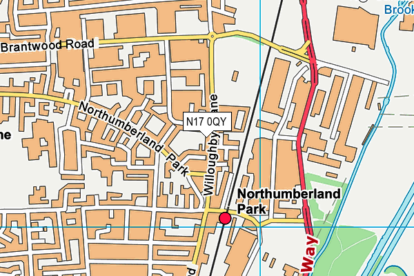 N17 0QY map - OS VectorMap District (Ordnance Survey)