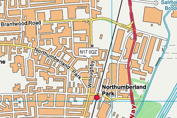 N17 0QZ map - OS VectorMap District (Ordnance Survey)