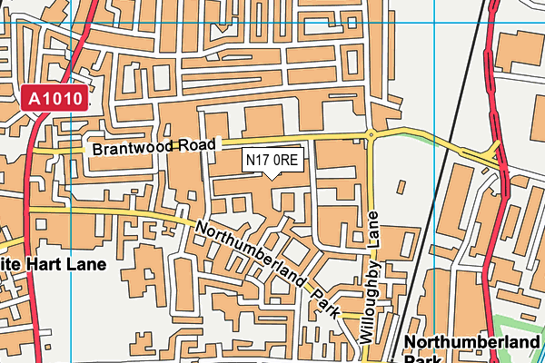 N17 0RE map - OS VectorMap District (Ordnance Survey)