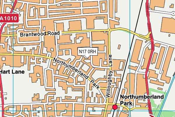 N17 0RH map - OS VectorMap District (Ordnance Survey)