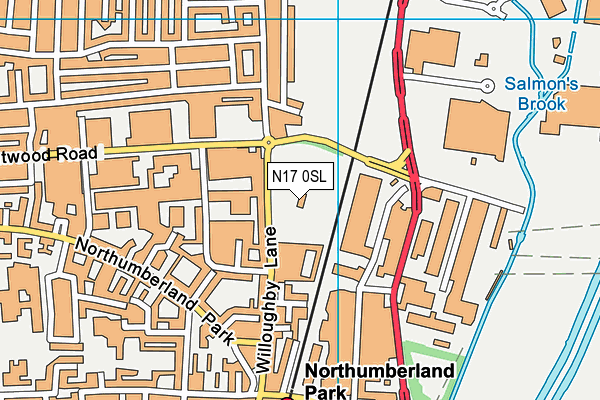 Frederick Knight Sports Ground map (N17 0SL) - OS VectorMap District (Ordnance Survey)