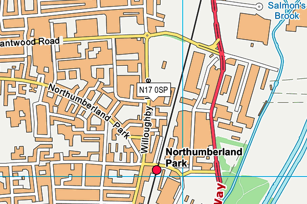N17 0SP map - OS VectorMap District (Ordnance Survey)