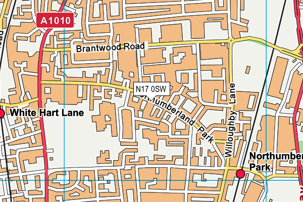 N17 0SW map - OS VectorMap District (Ordnance Survey)