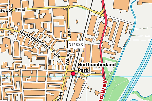 N17 0SX map - OS VectorMap District (Ordnance Survey)