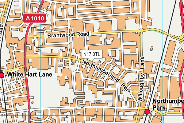 N17 0TL map - OS VectorMap District (Ordnance Survey)