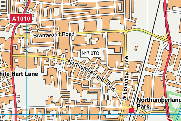 N17 0TQ map - OS VectorMap District (Ordnance Survey)