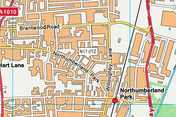 N17 0TZ map - OS VectorMap District (Ordnance Survey)