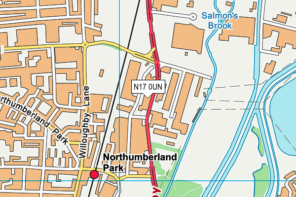 N17 0UN map - OS VectorMap District (Ordnance Survey)